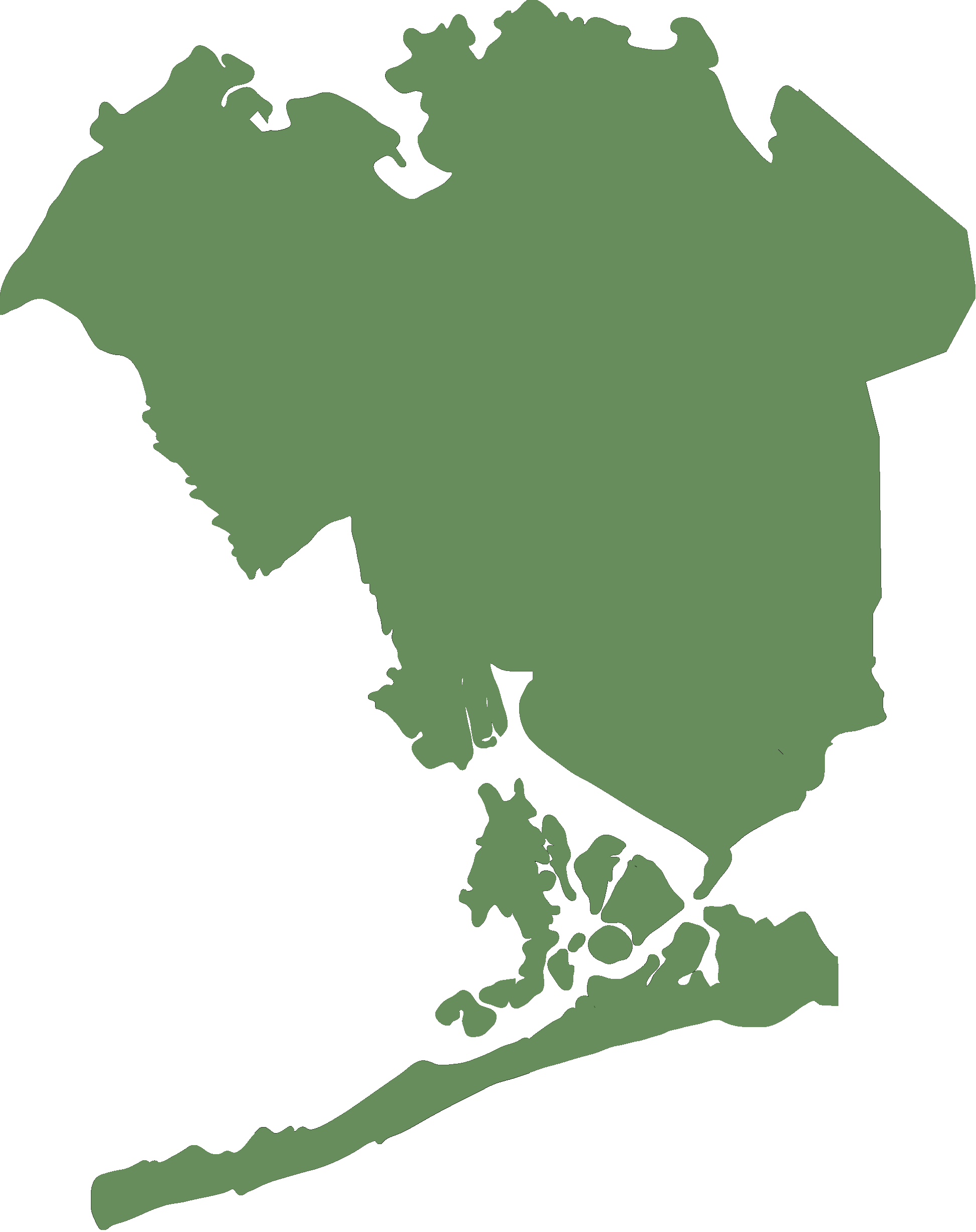 Outline map of Queens service area